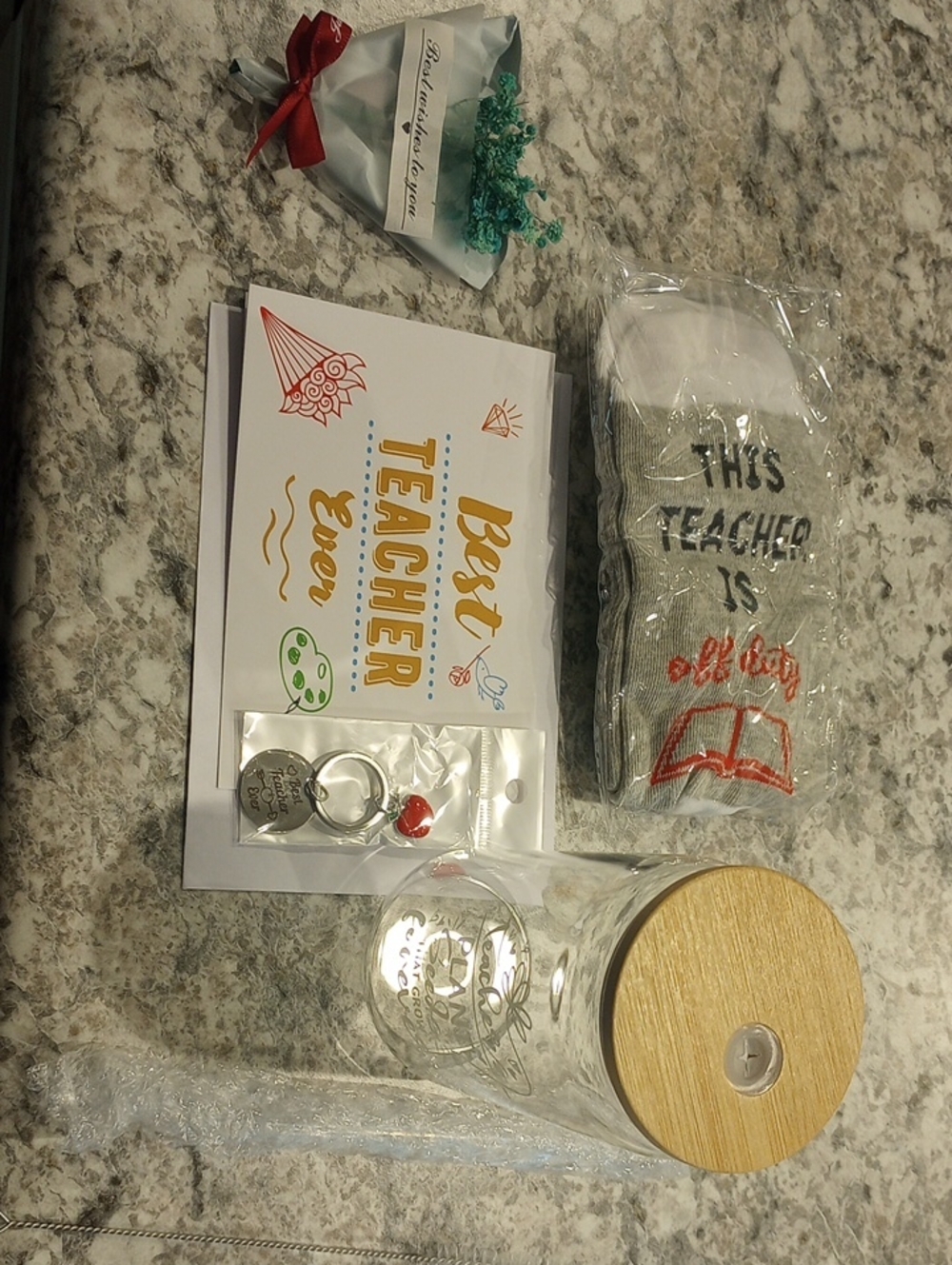 Teacher Appreciation Gift Set - Gray Socks & Accessories
